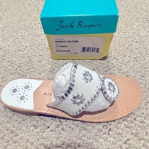 New in Box - Jack Rogers sandals Makeup Leather white/silver - 7M